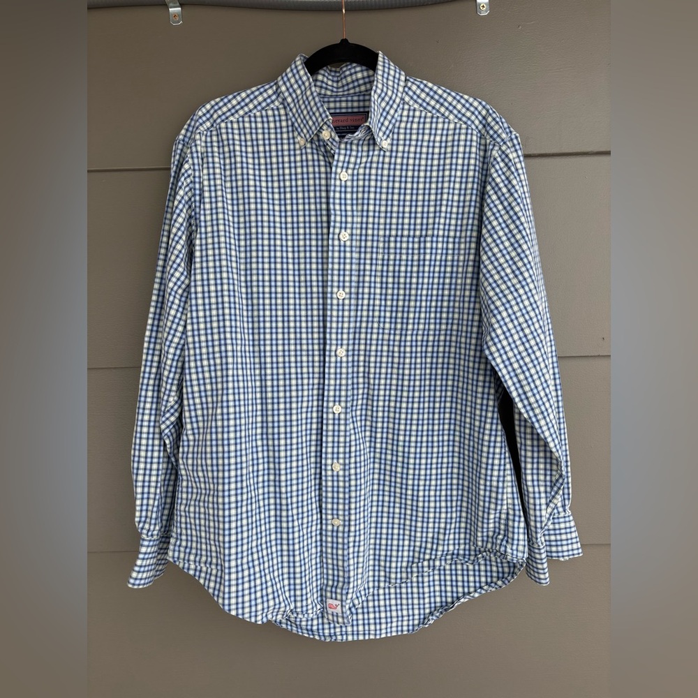 Vineyard Vines Murray Shirt in Blue and Green Plaid